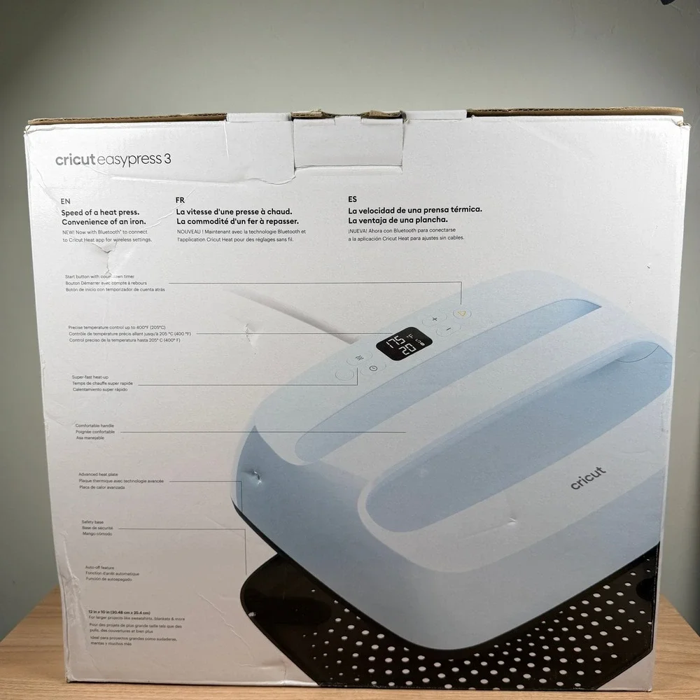 Cricut EasyPress 3 Heat Press Machine Zen Blue 12x10 Smart Bluetooth